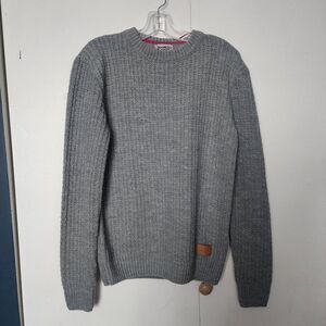 Scotch & Soda Men's Gray Chunky-Knit Pullover Sweater S Acrylic Wool